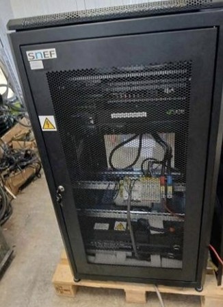 DC power system in a 19-inch cabinet built for Snef, ready for shipping