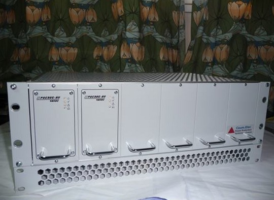 19-inch rack of CAUM.ELEC DC/DC converters