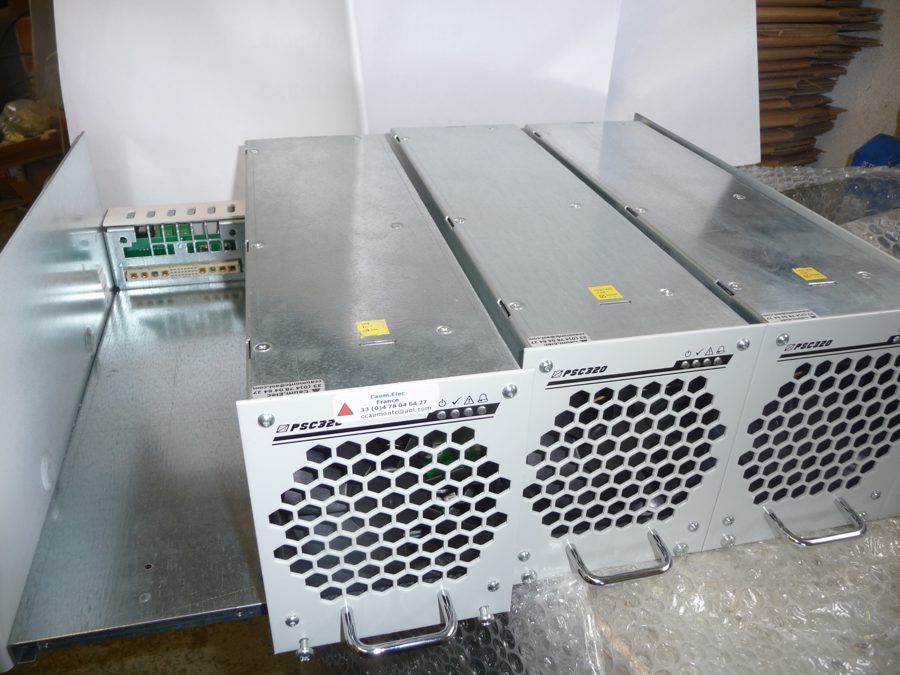 Rack of PSC320 rectifier modules being integrated at CAUM.ELEC
